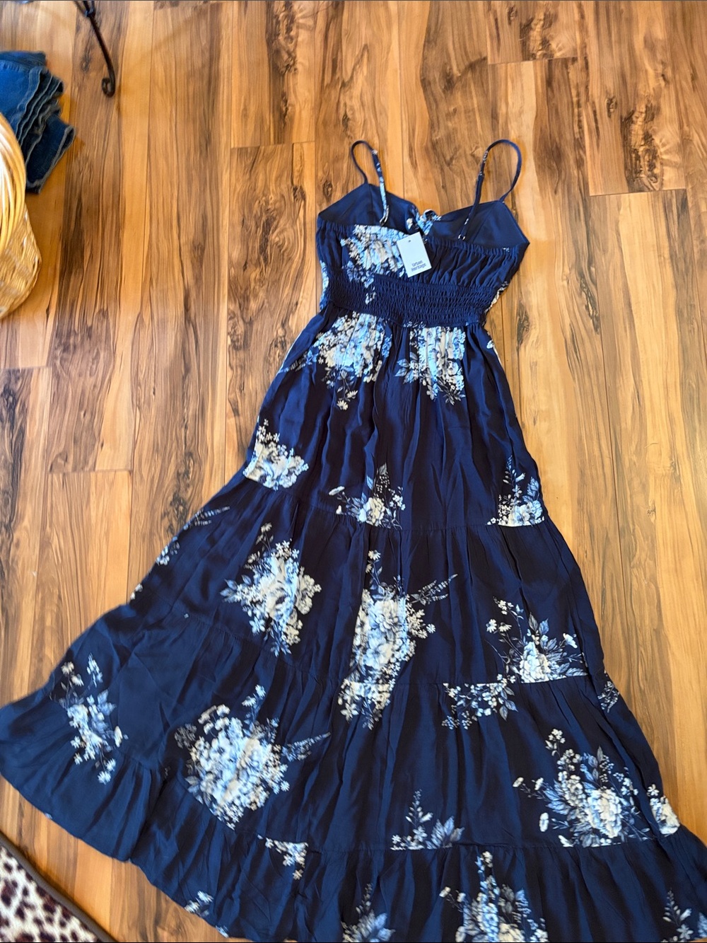 Urban Heritage Navy Blue Floral Maxi Dress